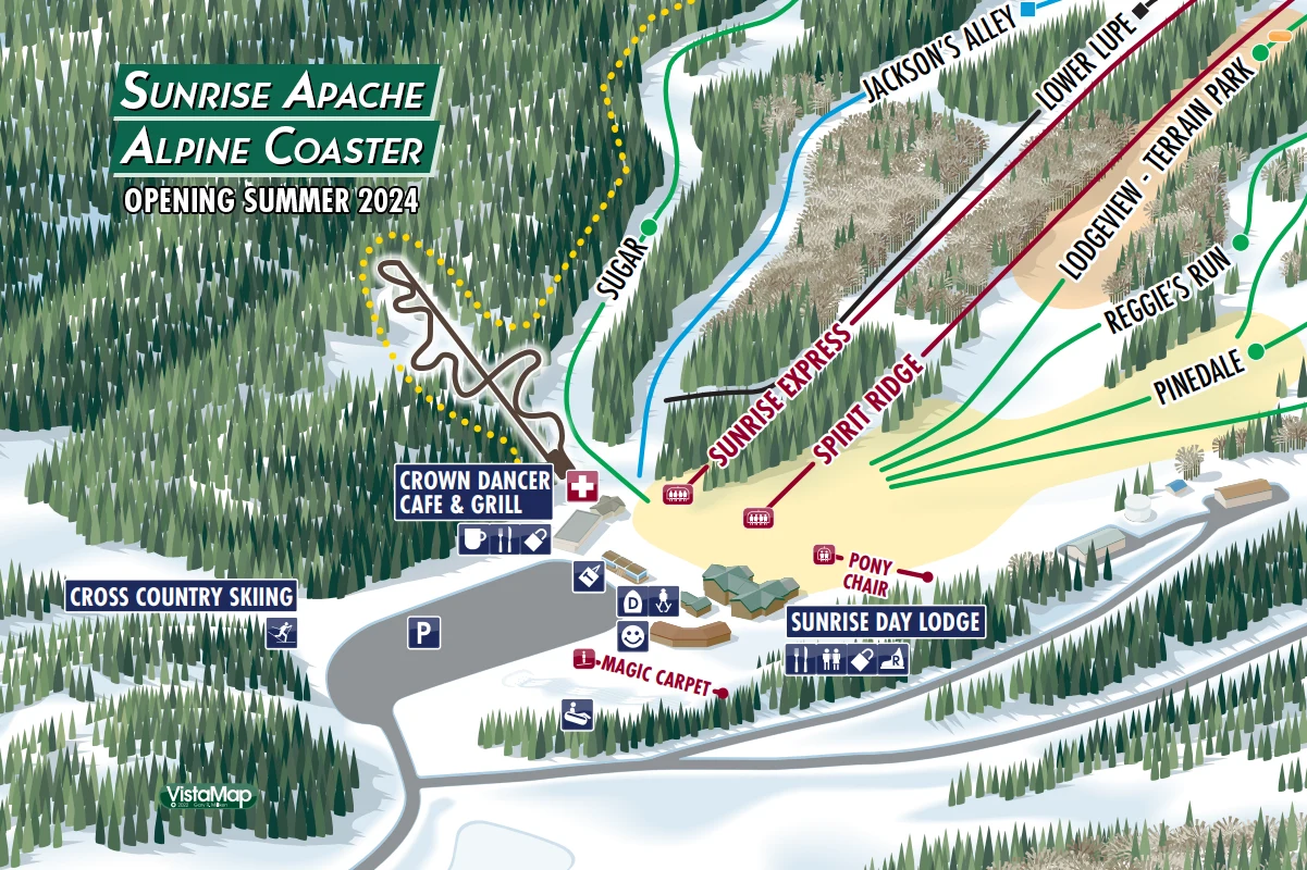 Sunrise Winter Map with Sunrise Apache Alpine Coaster
